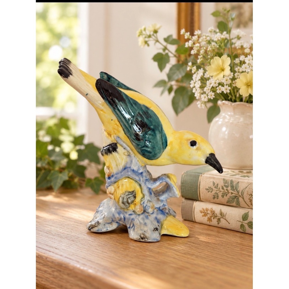 Vintage Stangl Yellow Warbler Bird Figurine Hand Painted Pottery Cottagecore